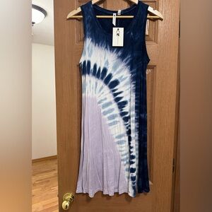Cable and Gauge women’s size medium tank top dress tie-dye blue purple